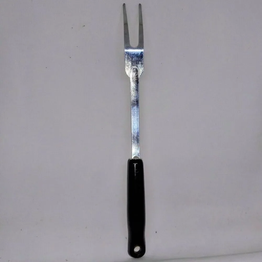 Ekco Blue Dutch Tulip Carving Fork-Chromium Plated Steel-Vintage-USA Made